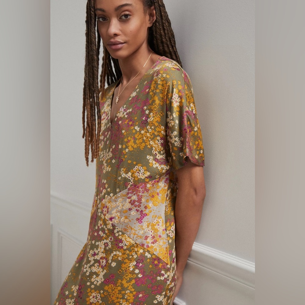 LN ANTHROPOLOGIE SHORELINE MIDI DRESS BY TINY (L) - Picture 4 of 6